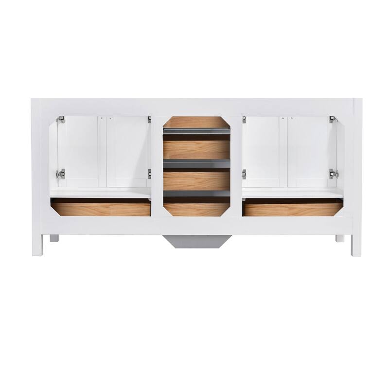 StarrySky 72 inch Undermount Double Sink Bathroom Vanity with Engineered Carrara Marble Top