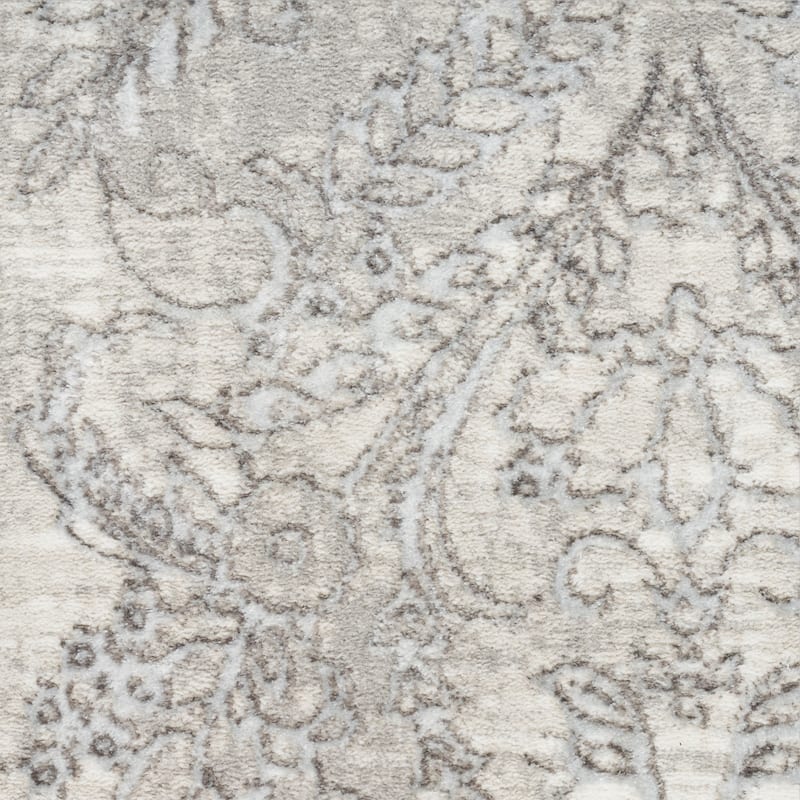 Nourison Iliana Indoor only Grey Damask Area Rug