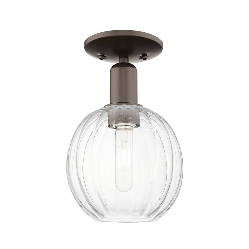 Innovations Lighting Downtown Urban - Preston - 1 Light 7" Globe Shade Semi-Flush Mount Light