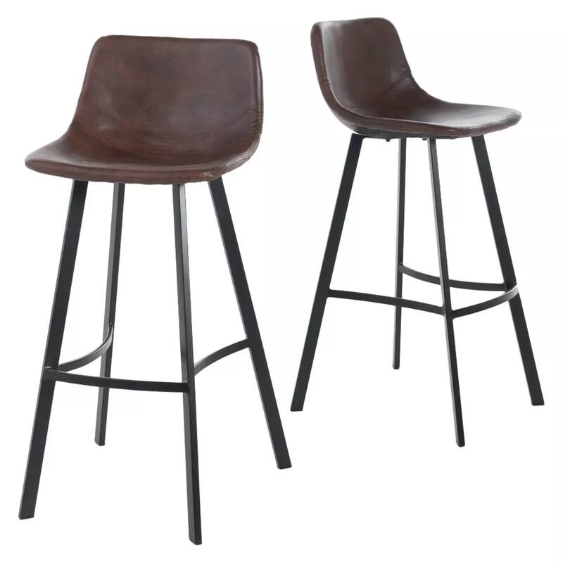30" Faux Leather Barstool Set of 2