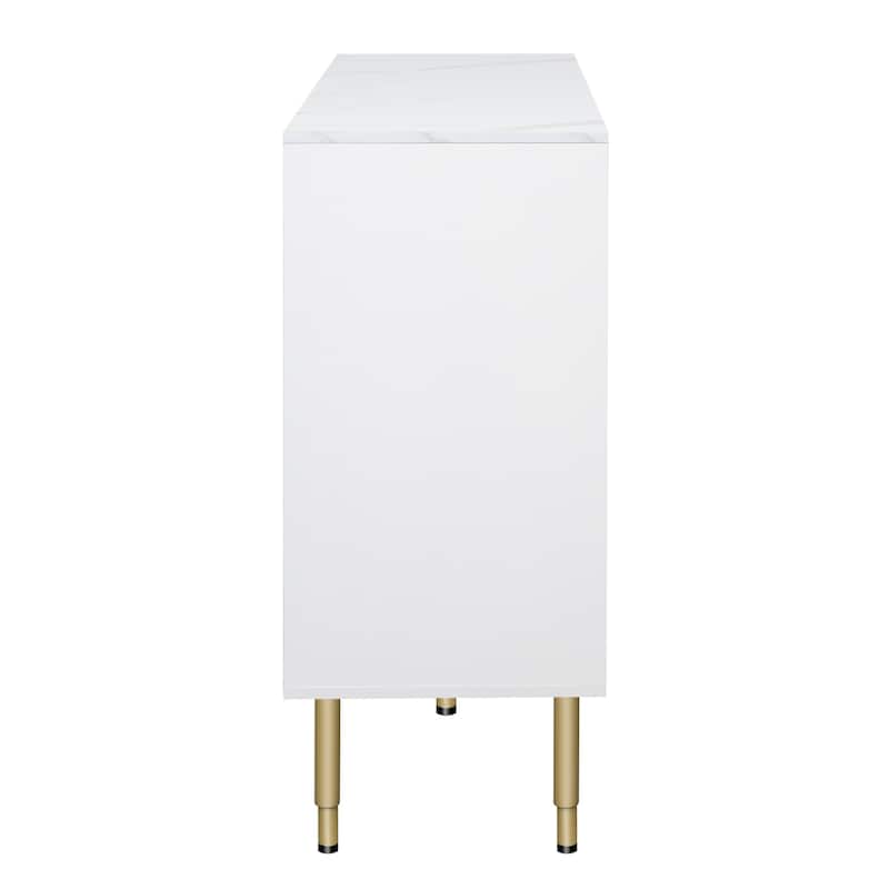 Modern Sideboard with Metal Legs and Handles - 60"W x 16"D x 36"H