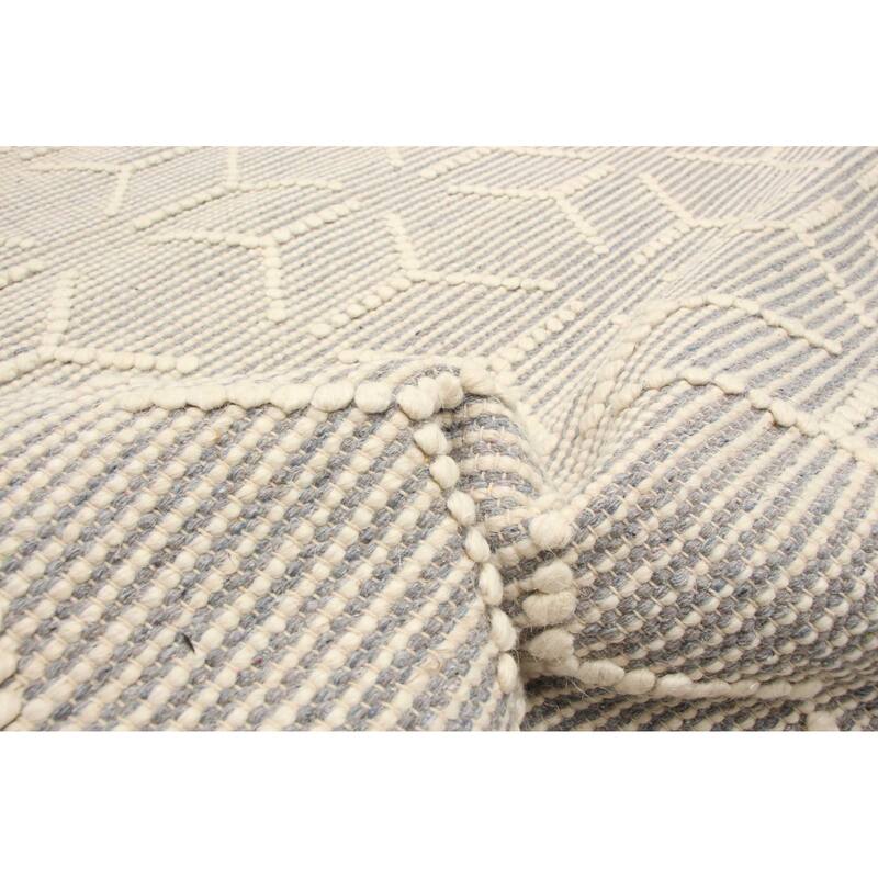 ECARPETGALLERY Braid weave Sienna Grey Wool Rug - 4'11 x 8'2