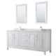 Option White, Gold Trim, White Carrara Marble Top