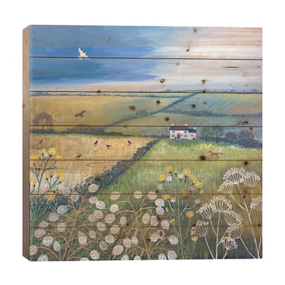 September Fields Print On Wood by Jo Grundy - Multi-Color