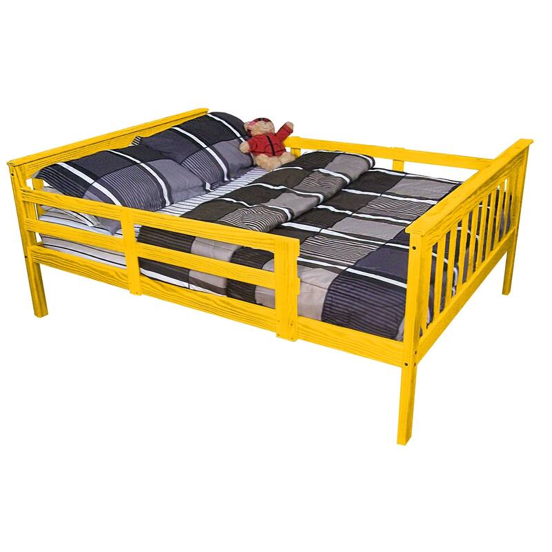 Pine Full Mission Bed with Safety Rails - Canary Yellow