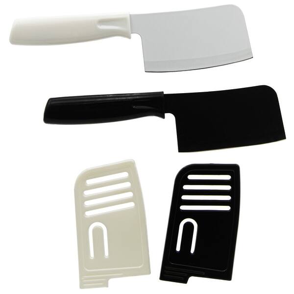 7Inch Mini Cleaver Knife Set Black White Sheath Bed Bath & Beyond