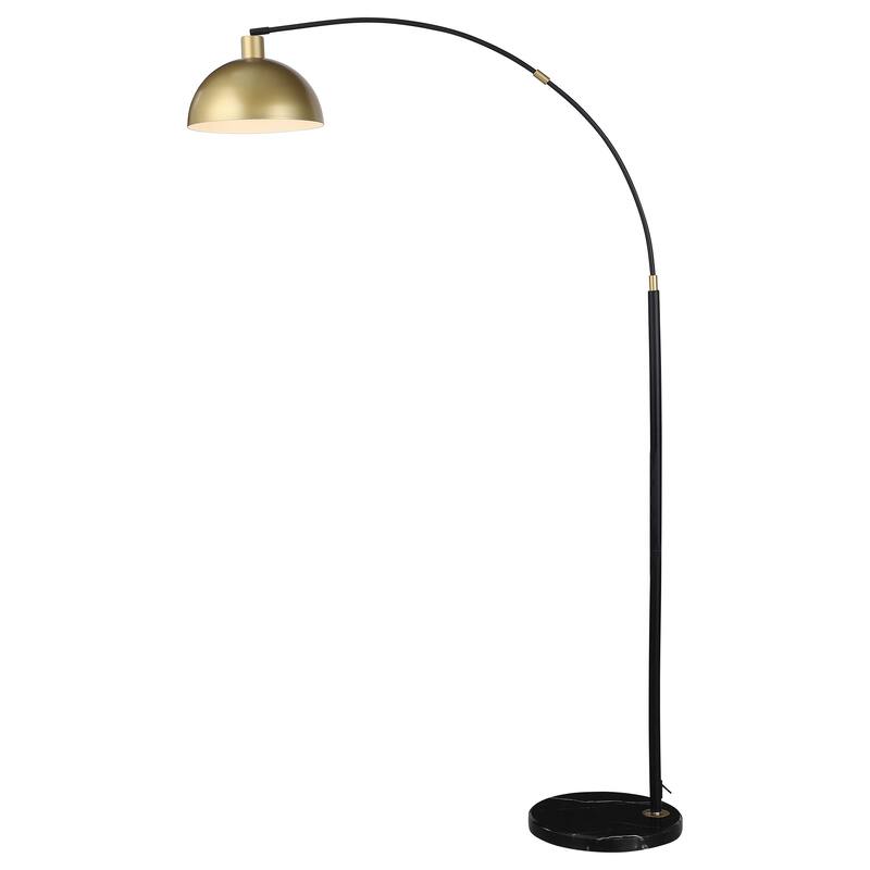 Gloria 74-Inch Arched Dome Shade Metal Floor Lamp Black - Gold
