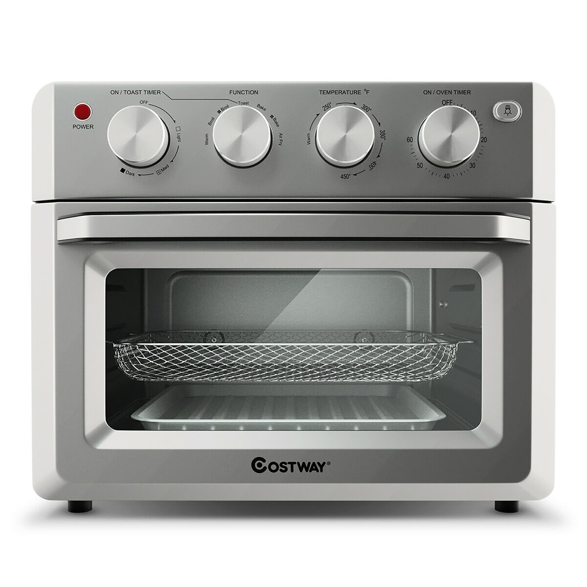 LNC Air Fryer Toaster Oven Combo-Silver