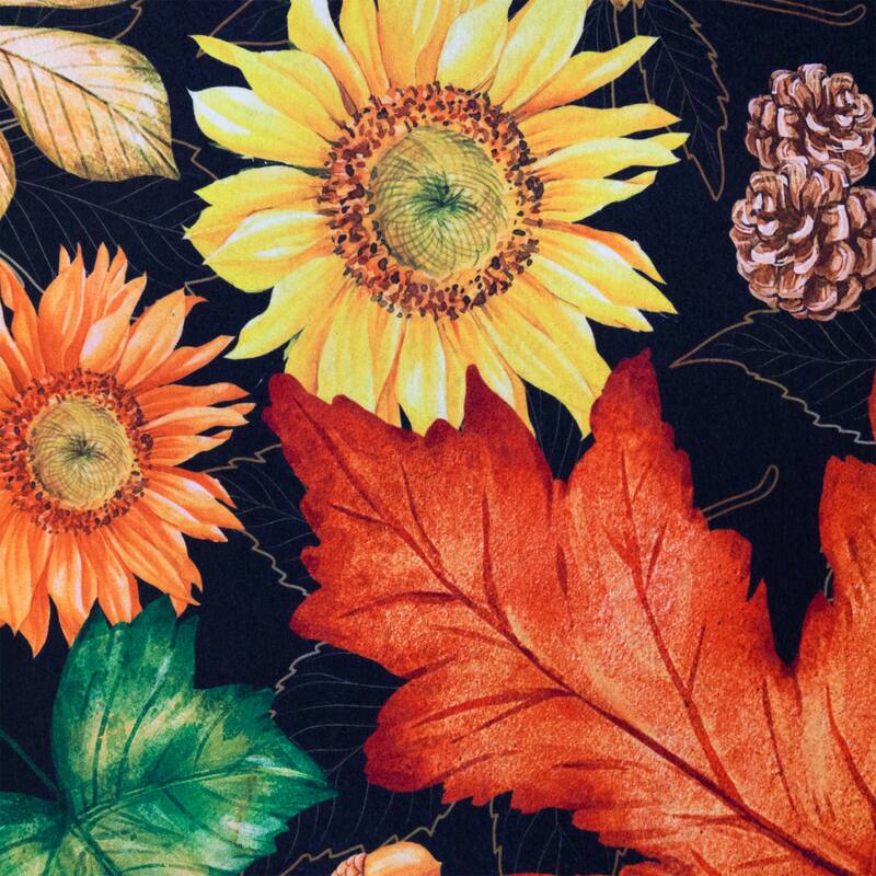 Maple Leaves and Sunflowers Welcome Fall Harvest Outdoor Doormat - 17.75" x 29.5"