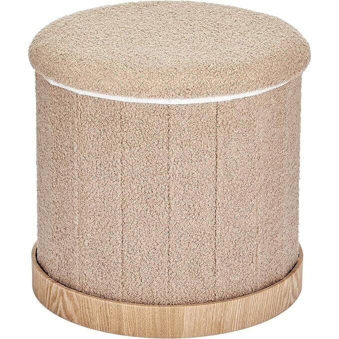 Aria Home Teddy Fabric Ottoman Coffee Table with Hidden Storage