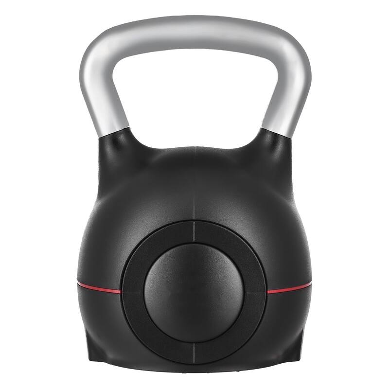 Black Adjustable Kettlebell with 7 Weight Levels ABS Body and Aluminum Handle for Full Workouts - 10 x 10 x 14.1 in