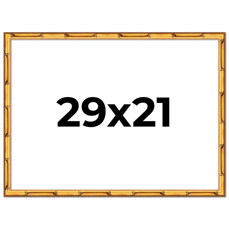 29x21 Frame Gold Bamboo Solid Wood Picture Frame | 1 Inch Moulding