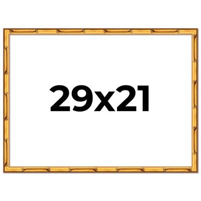 29x21 Frame Gold Bamboo Solid Wood Picture Frame | 1 Inch Moulding