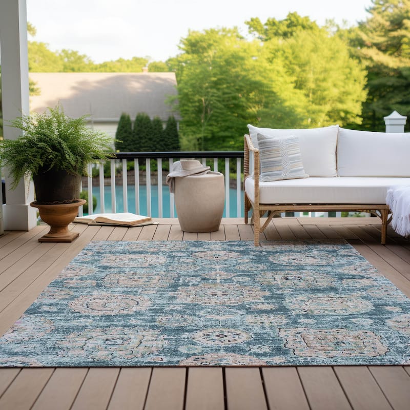 Machine Washable Indoor/ Outdoor Chantille Persian Vintage Rug