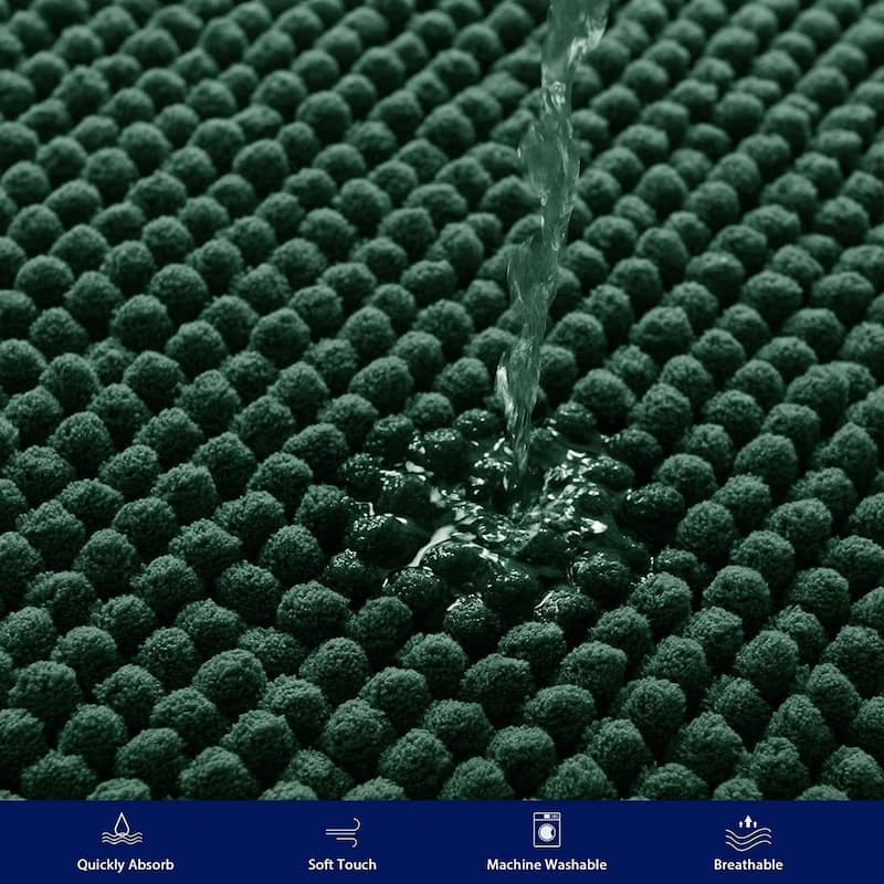 Subrtex Luxury Chenille Bath Rugs Soft Bathroom Mats