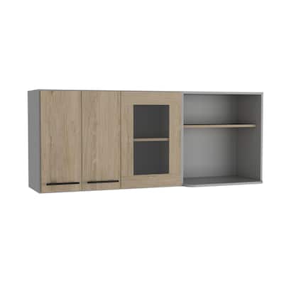 Wall Cabinet for Kitchen, Dining Room,Living Room, Light Pine