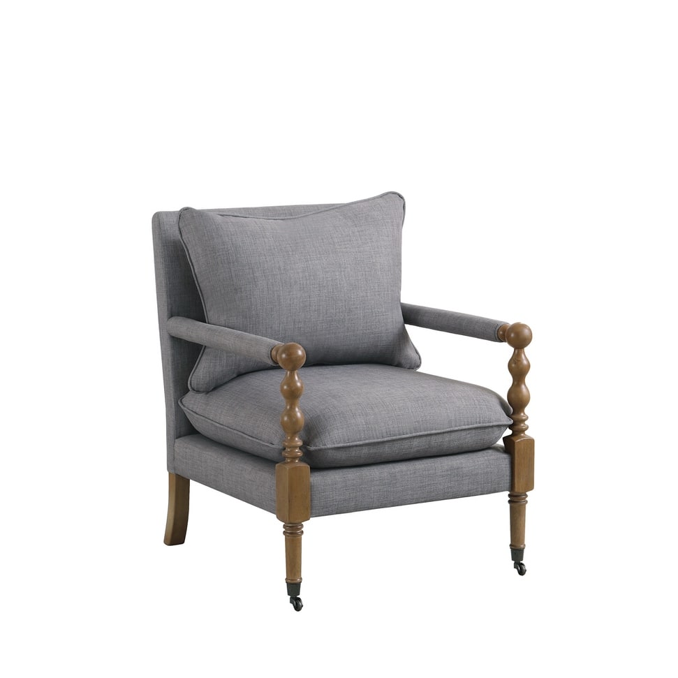 Dempsy Upholstered Accent Chair with Casters