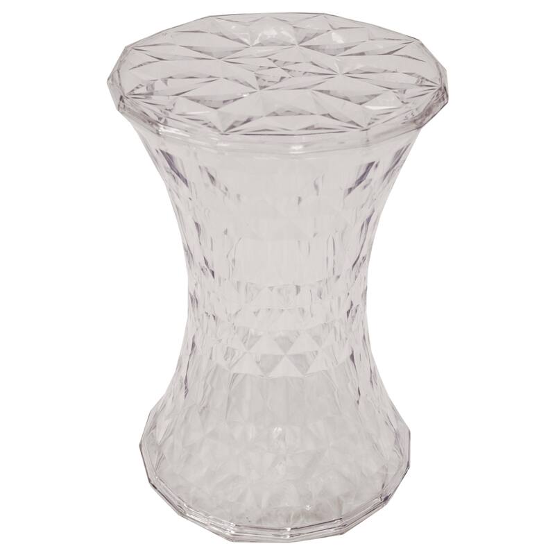 Plastic Side Table with a Diamond Pattern Design Clio Series