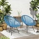 preview thumbnail 27 of 47, Sarcelles Acapulco Modern Wicker Chairs by Corvus (Set of 2) Blue
