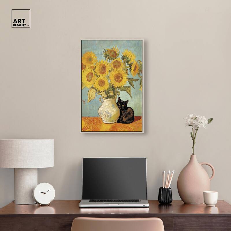 Sunflower Kitten Canvas by Art Remedy