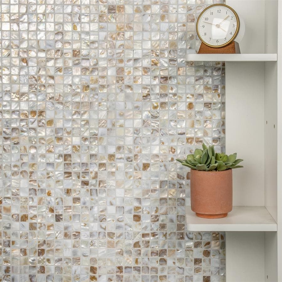 Merola Tile Conchella Square Natural 12" x 12" Natural Shell Wall Tile