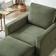 preview thumbnail 7 of 34, Modern Corduroy Chaise Lounge with Ottoman,Accent Chair for Living Room