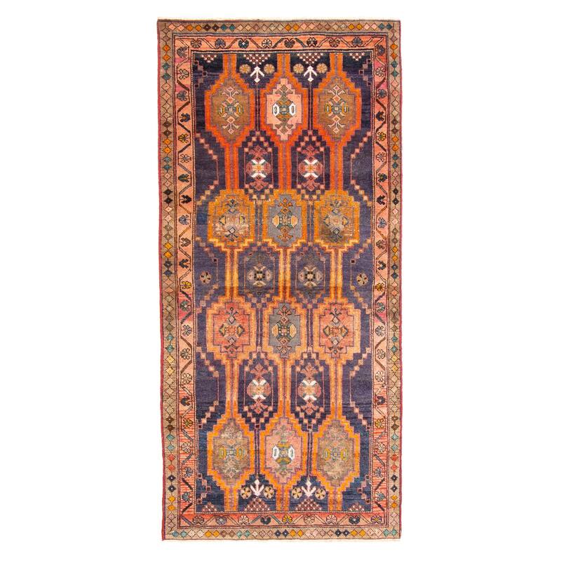 ECARPETGALLERY Hand-knotted Konya Anatolian Dark Navy Wool Rug - 3'4 x 7'3