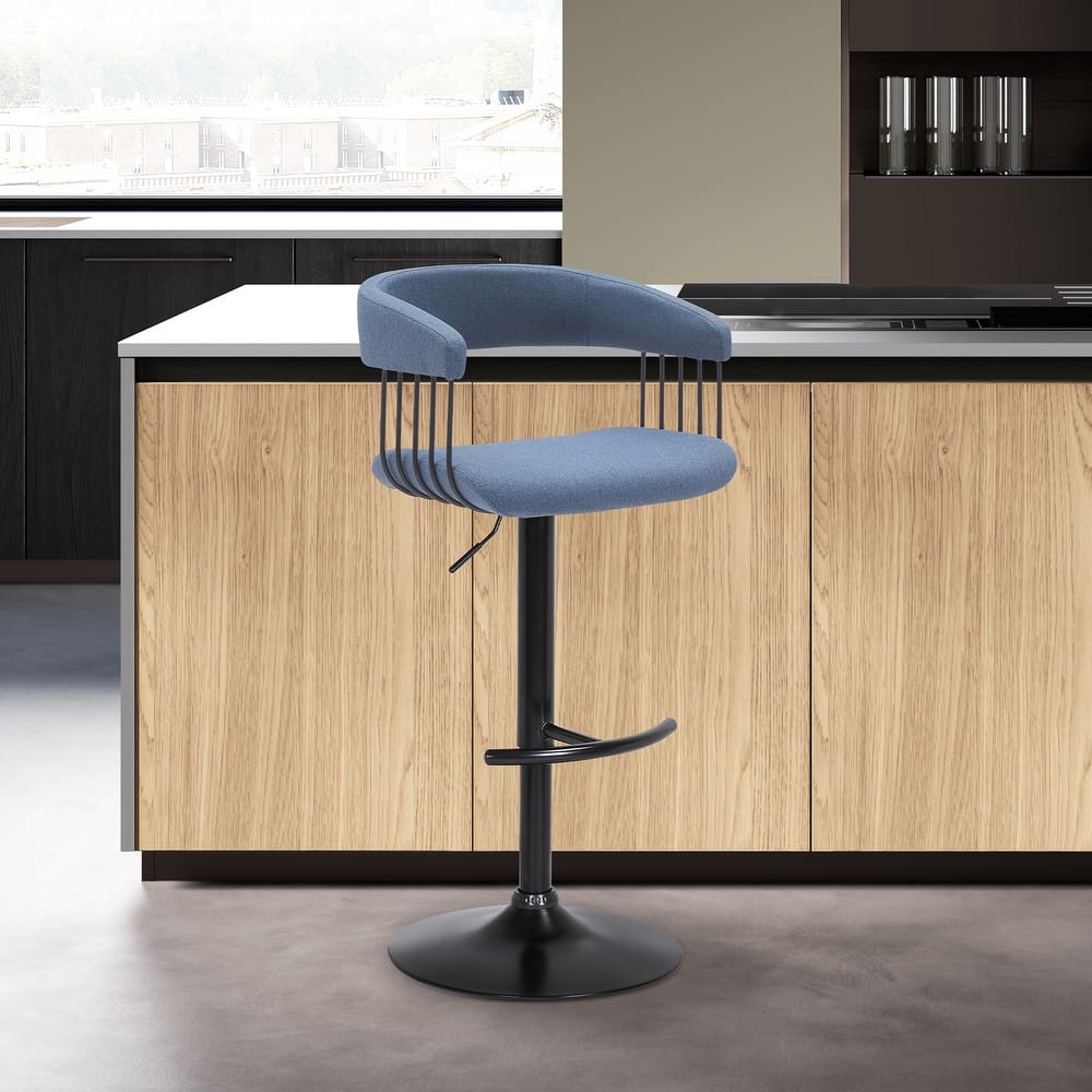 Calista Upholstered Adjustable Height Swivel Counter or Bar Stool