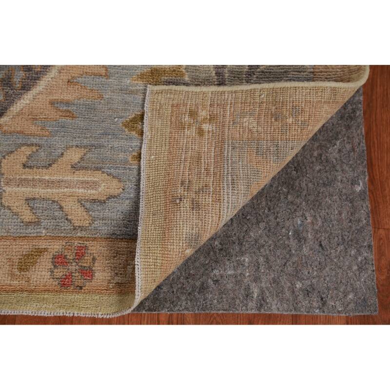 Hand Knotted Oriental 100% Wool Carpet Transitional All-Over Green Oushak Area Rug - 10' 3'' X 8' 7''