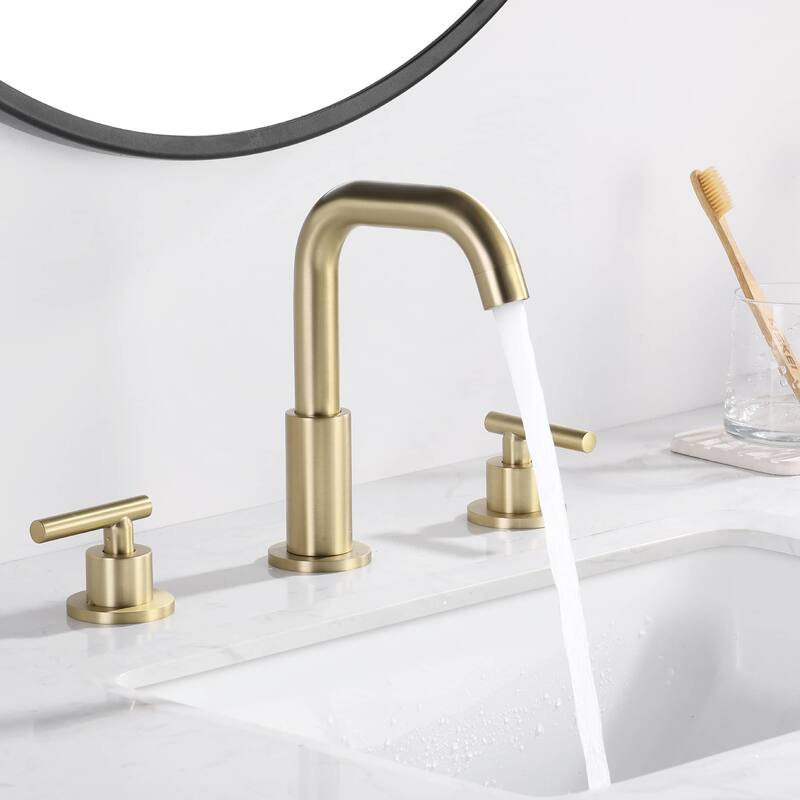 Widespread Bathroom Sink Faucet 3 Holes Bathroom Faucet 8 Inch Double Handle Vanity Basin Faucets