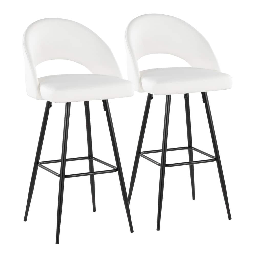 Porch & Den Vika Upholstered 30" Bar Stool with Metal Legs (Set of 2)