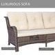 preview thumbnail 41 of 50, 4 Piece Outdoor High Back Wicker Patio Conversation Furniture Sets