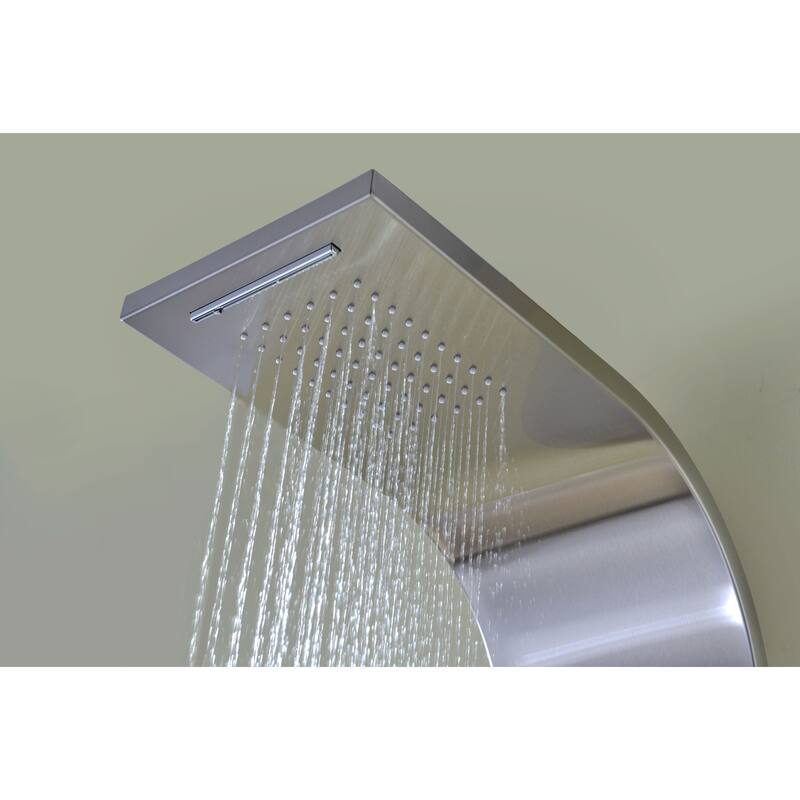 ANZZI Niagara 64 in. 2-Jetted Full Body Shower Panel with Heavy Rain Shower in Brushed Steel
