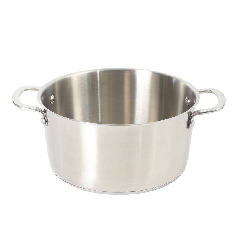 Sur La Table Kitchen Essentials 3-Piece 5.3-Quart Stainless Steel Dutch Oven with Steamer Insert & Glass Lid