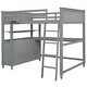 preview thumbnail 12 of 53, Full size Loft Bed with Desk,Multifunctional Wooden Loft Bed with Shelves
