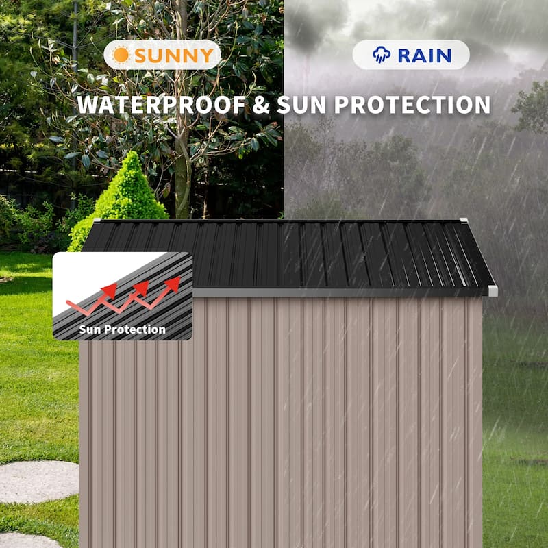 Outdoor Storage Shed with Lockable Doors and Air Vents for Garden