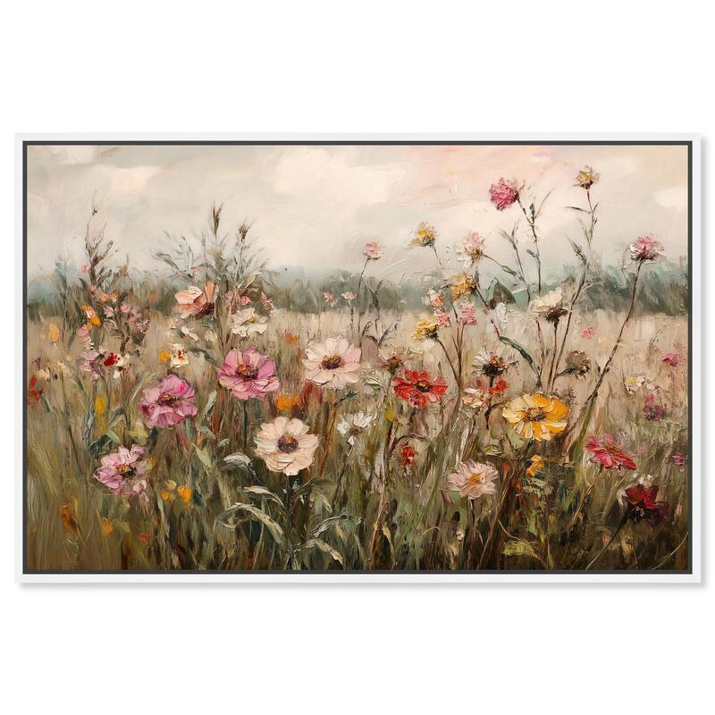 Vintage Blooms I Canvas by Art Remedy - White - 36" x 24"