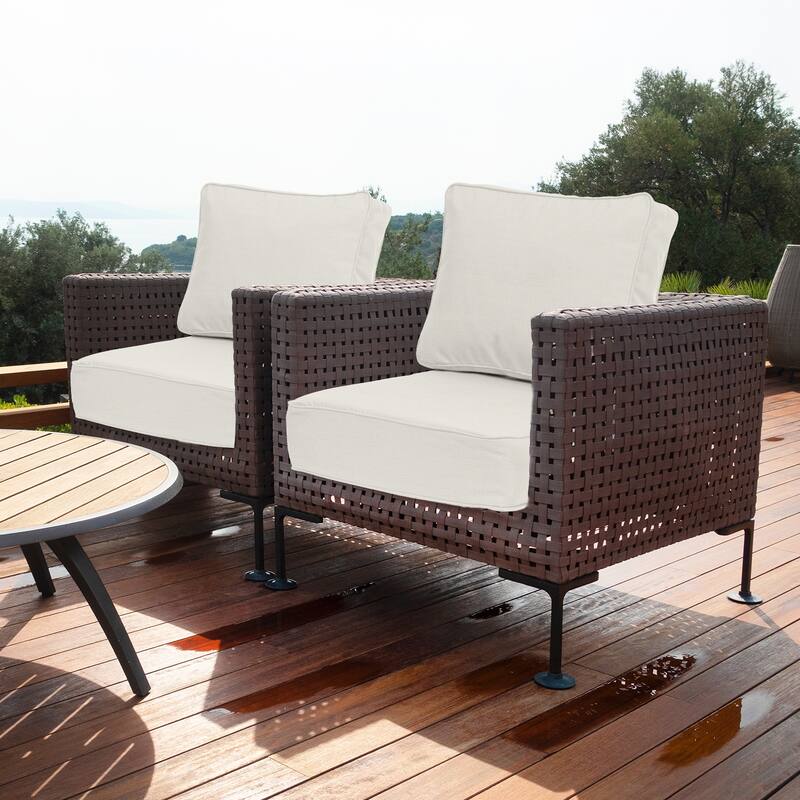 Aoodor 25x25x6 Inch Outdoor Patio Chair Cushions Set, Weather-Resistant Sunbrella Fabric Outdoor Cushion, Set of 2 - 25"x25"