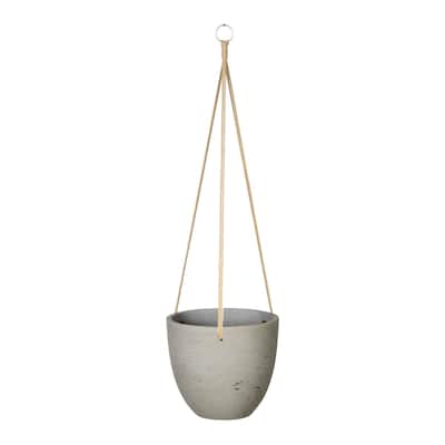Last Chance 8" Medium Hanging Pot, Cement Grey