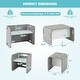 preview thumbnail 4 of 7, Grey 3 Pieces Wooden Kids Table and U-Shaped Chair Set with Ergonomic Handle - 26.5" x 20" x 16" (L x W x H)