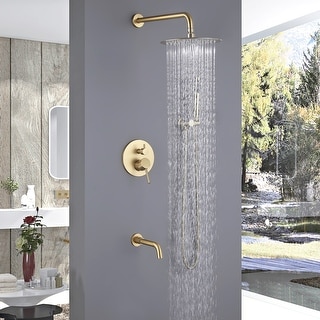 Complete Pressure Balanced Rain Shower System with Tub Spout