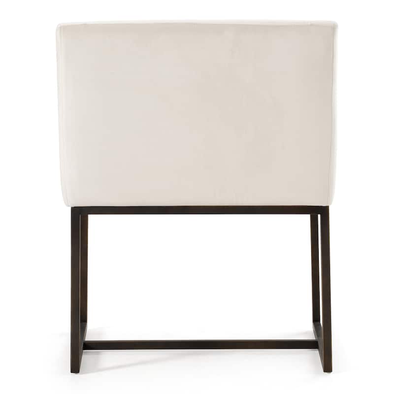 Modrest Elijah Modern Beige & Copper Antique Brass Dining Chair