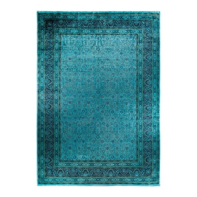 Overdyed, One-of-a-Kind Handmade Area Rug - Blue - 12' 3" x 17' 6"