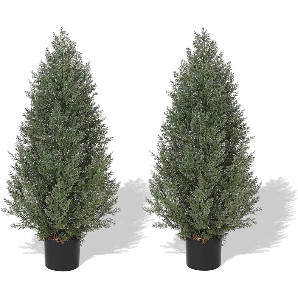 3 Ft Artificial Topiary Trees for Outdoor Set of 2