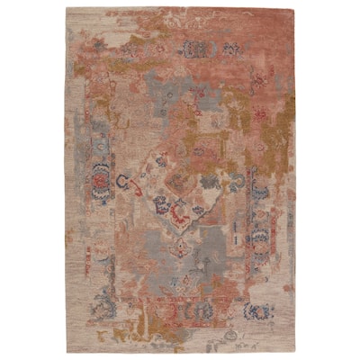 Lyle Handmade Medallion Pink/ Light Taupe Area Rug