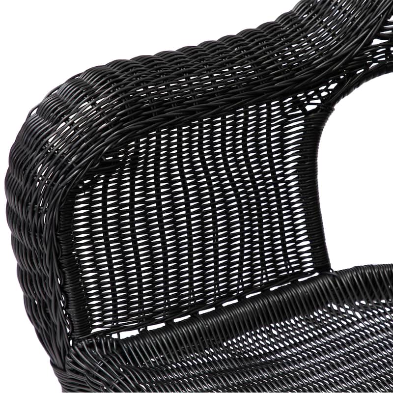 Wicker Outdoor Patio Conversation Set - Black - 4pc