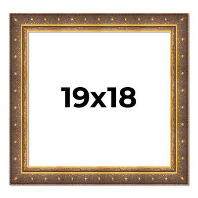 19x18 Frame Vintage Gold Solid Wood Picture Frame | 2.5 Inch Moulding