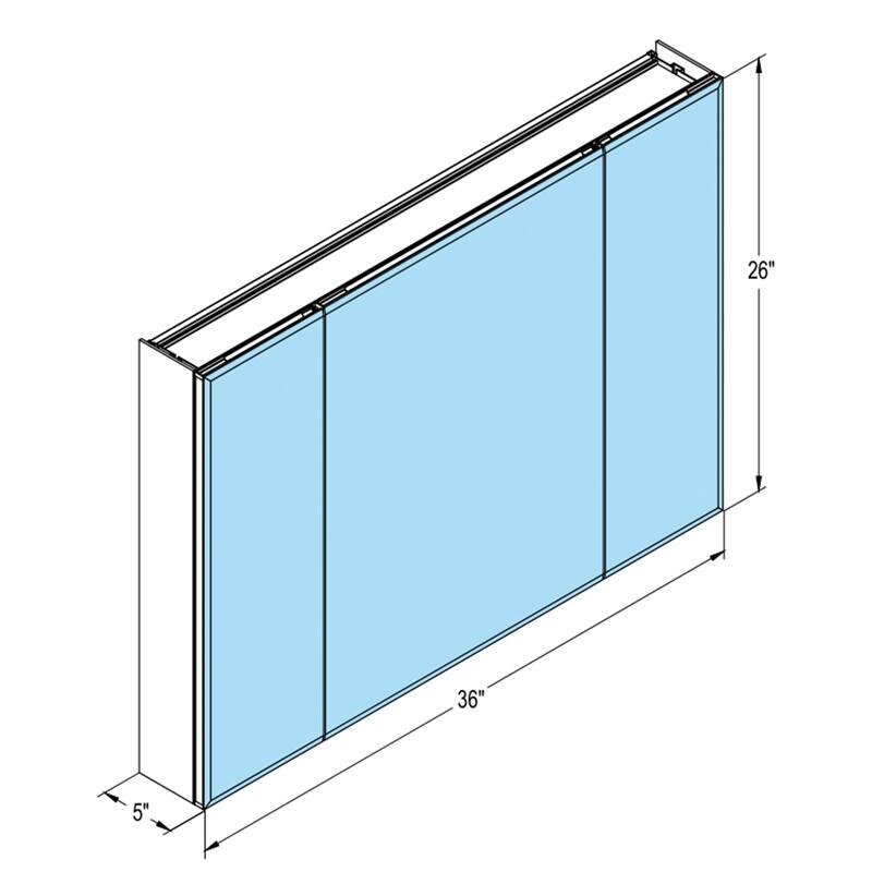 Rectangular Aluminum Recessed Mount /Surface Mount Medicine Cabinet with Mirror