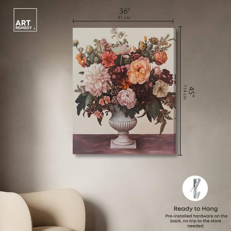 Autumn Tan Floral Canvas by Art Remedy, Gallery Wrapped