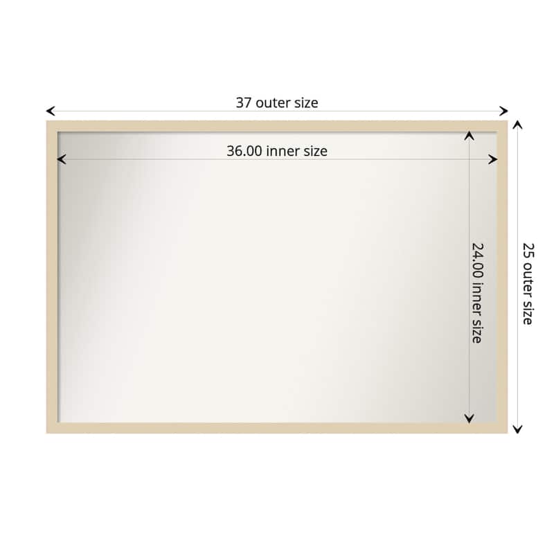 Non-Beveled Wood Bathroom Wall Mirror - Svelte Silver Frame